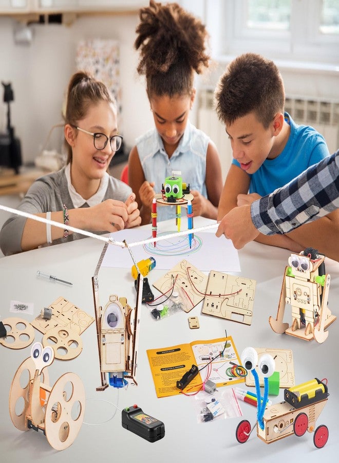 Yutin 5-in-1 STEM Robot Kit for Kids Ages 8-10, Wood Building Art Crafts Kits for Boys 8-12, 3D Wooden Puzzles Robotics Models, Science Woodworking Projects Toys Birthday Gifts for 8 10 12 Year Old Girls - Image 5
